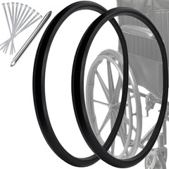 Wheelchair Tires 24 Inch Flat Free Polyurethane Replacement Set Fits All Brands