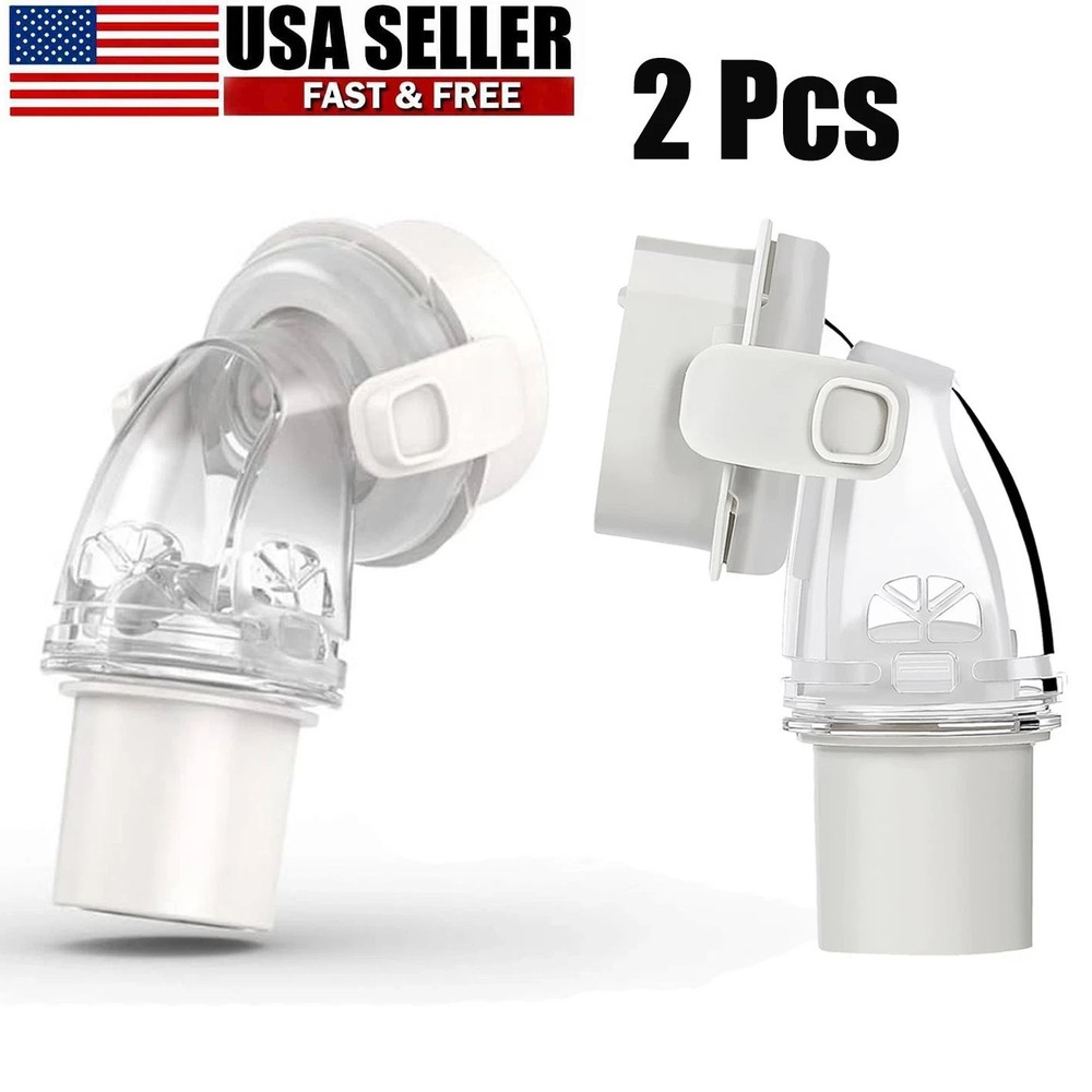 2 Pcs Resmed AirFit F20/F30 Replacement QuietAir Elbow for CPAP Mask