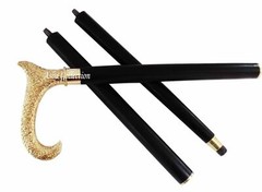 Brass Antique Designer Black Head Handle Wooden Vintage Walking Cane Style Stick