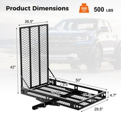 IRONMAX 500lbs Wheelchair Hitch Carrier Mobility Electric Scooter Loading Ramp