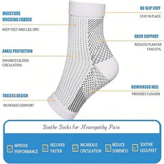 3PK de calcetines de compresión para aliviar la neuropatía Calcetines tobilleros
