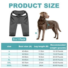Dog Leg Sleeves Suit for Front Legs S Dark Gray Polyester