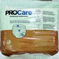 PROCare Protective Underwear XL 58-68 in Waist Mod-Max Absorb, 14 Ct White