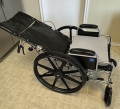 Medline Excel Reclining Wheelchair / Black Vinyl / Used / Great Condition