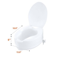 Raised Toilet Seat 5″ Raised 300 lbs Universal Toilet Riser for Elderly Non-Slip