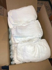 LOT OF 2x (Qty) VINTAGE WHITE PULL-UP DIAPERS STRETCHY SIZE LARGE (SAMPLE PACK)