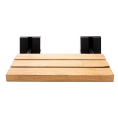 15.75 In. W X 4.25 In. D Wall-Mounted Shower Seat with Black Matte Joints in Nat
