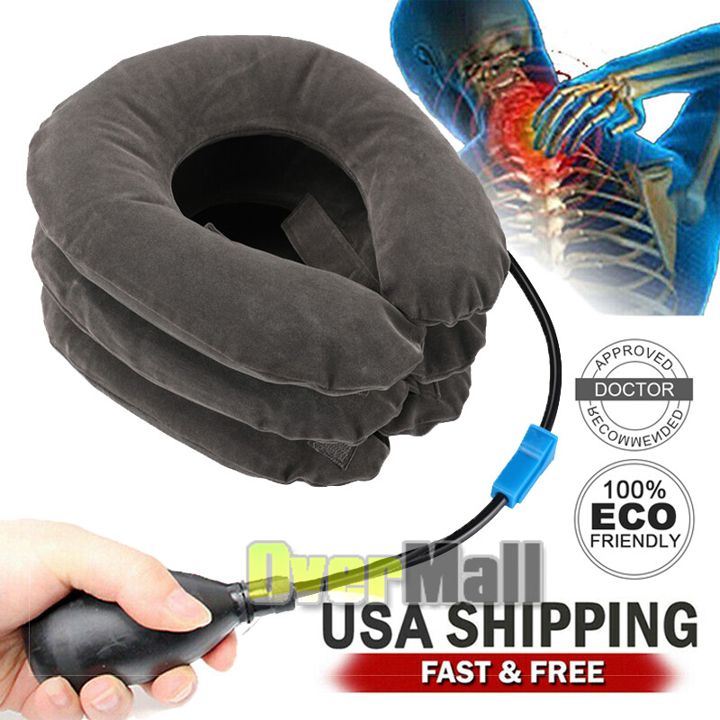 USA Cervical Neck Traction Device Inflatable & Adjustable Neck Stretcher Pillow