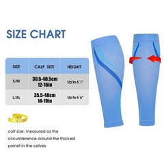 1 Pair Calf Compression Sleeves 20-30 mmHg Footless Socks for Men Women