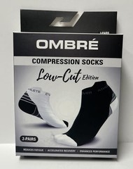 Ever Athlete Compression Socks Low Cut Ombre L/XL Black/White/Pink