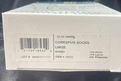 NEW Core-Spun 20-30mmHg Gradient Compression Support Socks Size L Khaki