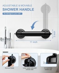 2Pack Shower Grab Bar 11″ Showers Suction Bar Handle Bathroom Safety Grip Handle