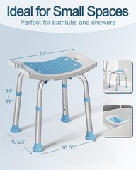 Shower Chair Inside Shower 400 lbs Adjustable Shower Stool W/ Suction Feet