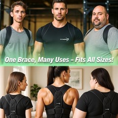 Posture Corrector for Women and Men – Adjustable Back Brace Black