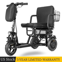 700W 3-Wheel Electric Mobility Scooter Double Motor Folding Portable Scooter US
