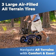 All Terrain KneeRover® Steerable Knee Scooter Blue – Refurbished