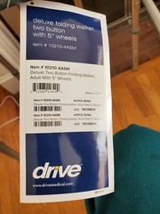 Drive Medical Deluxe Folding Walker 10210-4ASM 5″ Wheels *NEW*