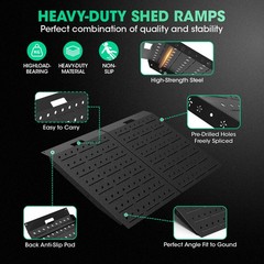 36″ x 48″ Shed Ramps 1800 LB Capacity Alloy Loading Dock Ramp for Garages, Barns