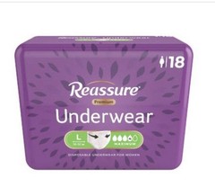 Reassure Premium Women’s Underwear Size Large 30-58 Inches Maximum Absorbency
