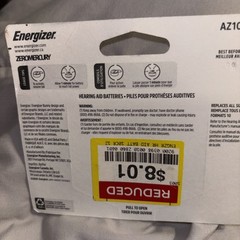 Energizer Hearing Aid Batteries Size 10 Yellow Tab 24 Pack BRAND NEW