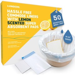 Lunderg Commode Liners with Lemon Scented Absorbent Pads – Value Pack Medical Gr