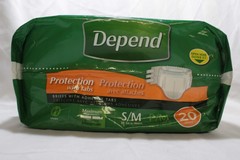 Depend Small/Medium Incontinence Pants, 20 Count unisex adhesive tabs