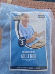 3 Pack Utopia Towels Terrycloth Adult Bibs 18 x 30 in Blue 100% Cotton Ç0c