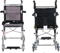 Transport Ultra Light 15 lb Foldable Aluminum Wheelchair for Traveling Boarding