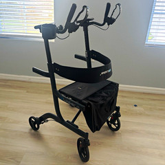 UpWalker UpWalker Lite Upright Rollator Walker 4-Wheel Foldable Seat Black