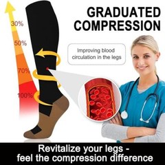 Copper Compression Socks 20-30 mmHg Full Toe Leg Support Stocking For Men Women