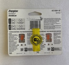 Energizer Size 13 Hearing Aid Batteries – NEW – 16 Batteries