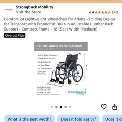 Strongback Mobility – Comfort 24 Lightweight Wheelchair for Adults NEW IN BOX