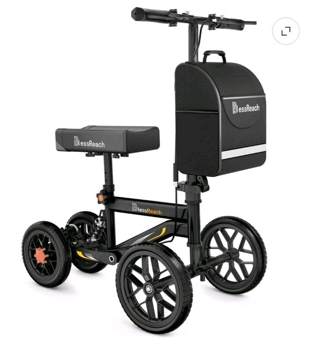 BlessReach WB-2208-T All Terrain Knee Scooter Foldable Disc Brake Walker Compact