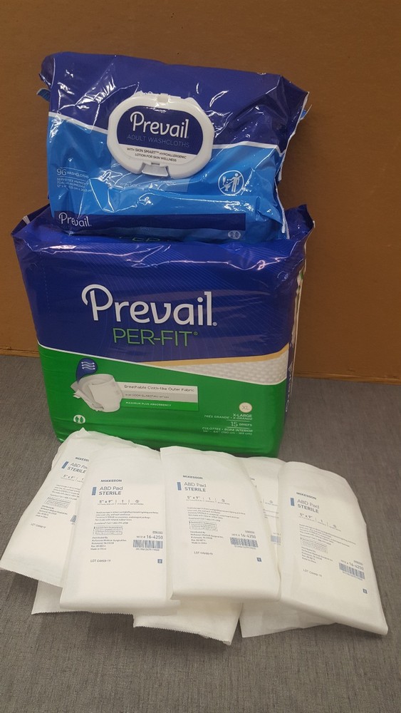 Prevail Per Fit Briefs Size XLarge 59″ – 64″ Adult 15pcs + 11 ABD sterile pads