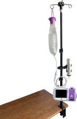 Portable 43-Inch Adjustable Feeding Tube & Pump Stand with Clamp