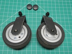 OEM Pride Jazzy Elite ES Power Chair 6″ Flat Free Caster Tires/Wheels/Forks/Caps