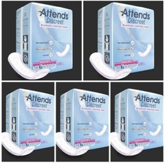 Attends Discreet bladder control Pads •#2 Moderate | ~5pk Lot =100 Pads|