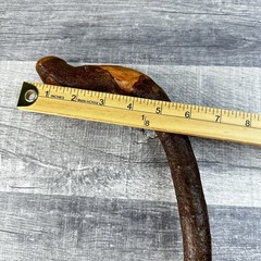Natural Hardwood Walking Stick Cane Rustic Handcrafted Hiking Staff 34 Inch Bark
