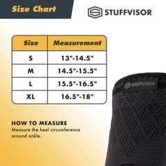 XL Stuffvisor Ankle & Foot Compression Sleeve, Socks for Maximum Support 2PK