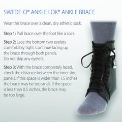 Ankle Lok Reinforced Laced Ankle Brace Stays High Support Sports Black Large