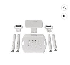 Drive Shower/Bath Chair Backrest Padded Arms Non-Slip Adjustable Height White