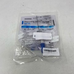 McKesson Disposable Urinary Leg Bag 500 mL Medium Clear/Blue