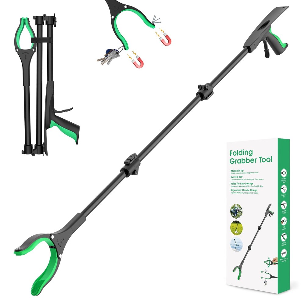 51 Heavy Duty Grabber Reacher Tool Black Green for Seniors/disabled/after