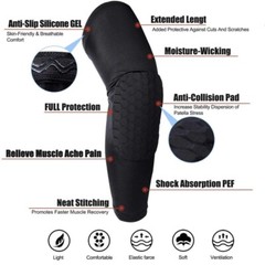 Compression Sleeves Long Knee Pads Brace Support Protector Basketball Sports Gym