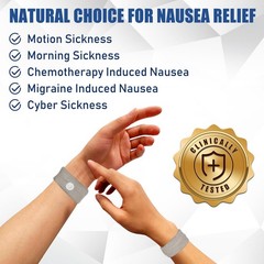 Hionfurt Motion Sickness Bands Anti Nausea 2 Pairs, 2 Pairs A- Gray, Gray