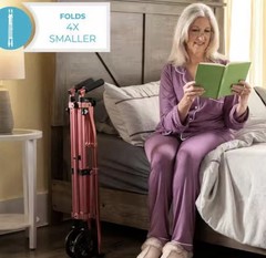Stander EZ Fold-N-Go Walker Regal Rose 4300RR Lightweight Pink 8 Pounds New