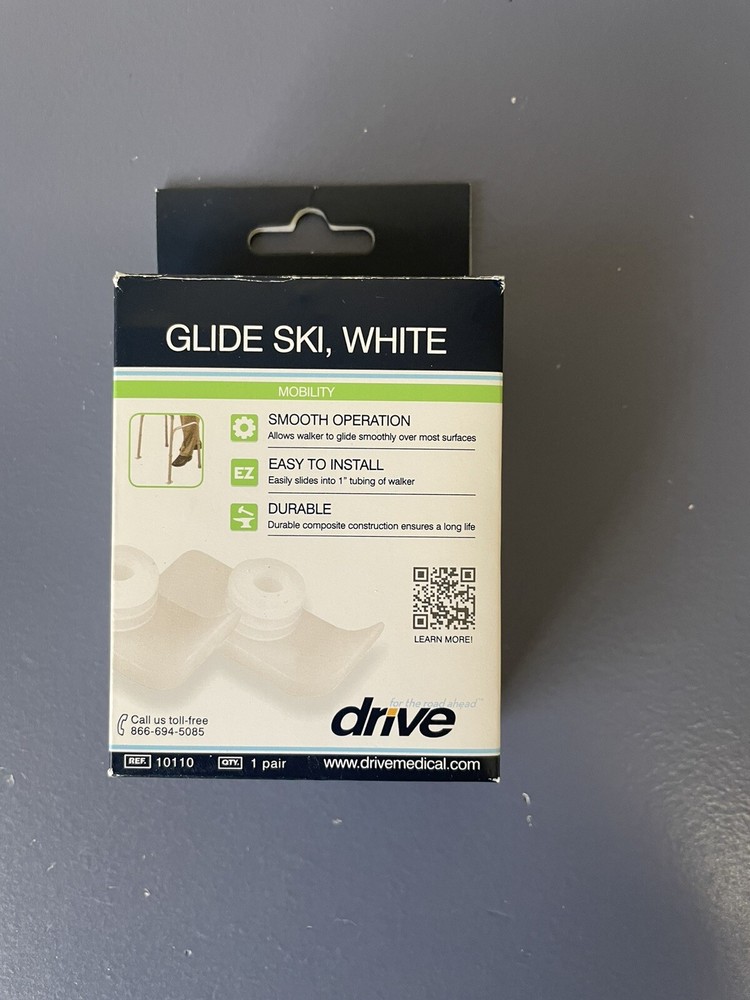 Drive Medical Walker Ski Glides 10110 White, 1 Pair – e000