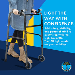 Lightbaum 2G- New Improved Adjustable LED Flashlight for Crutches, Canes, & Walk