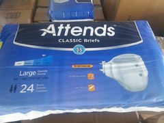 Attends Breathable Briefs, Large (44-58inches), 1 Package Of 24