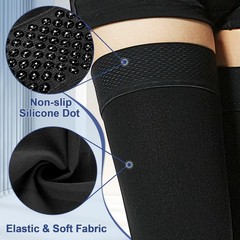 Beister 1 Pair Medical Open Toe Thigh High Compression Stockings with Silicone B